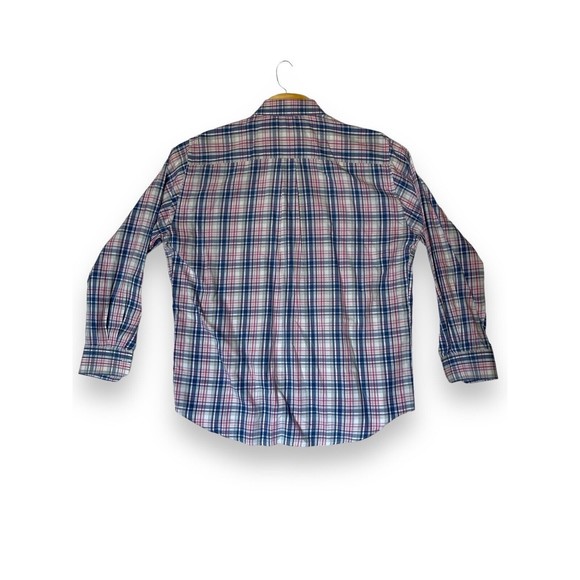 Peter Millar Men's XL Blue Pink Plaid Button-Up Shirt Casual Long Sleeve Cotton - Picture 2 of 13